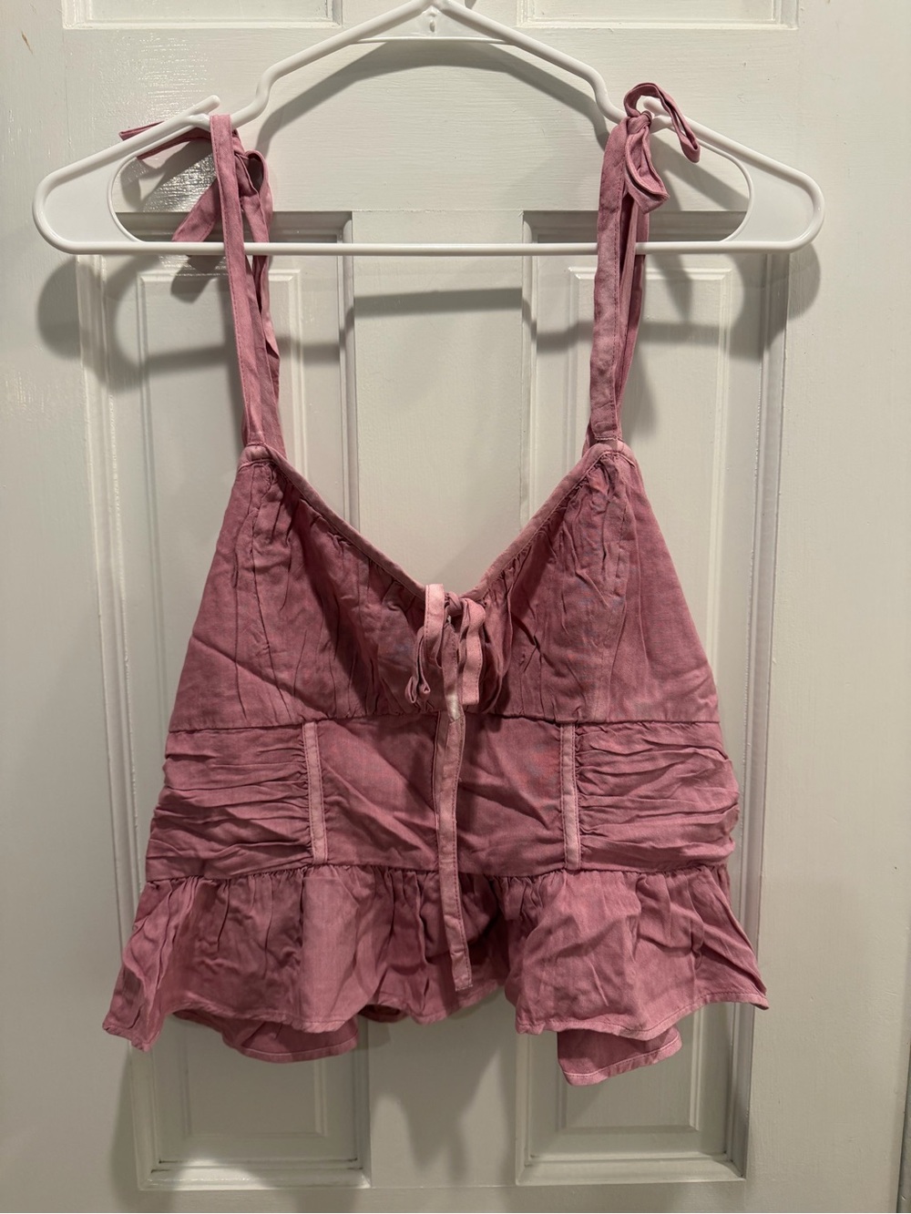 American Eagle Outfitters Rose Tie-Shoulder Ruffle Cami